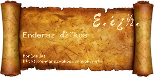 Endersz Ákos névjegykártya