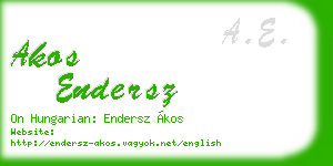 akos endersz business card